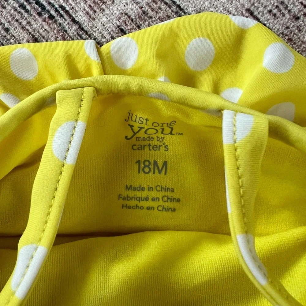 Carter's Yellow and White One Piece Swimsuit baby girl